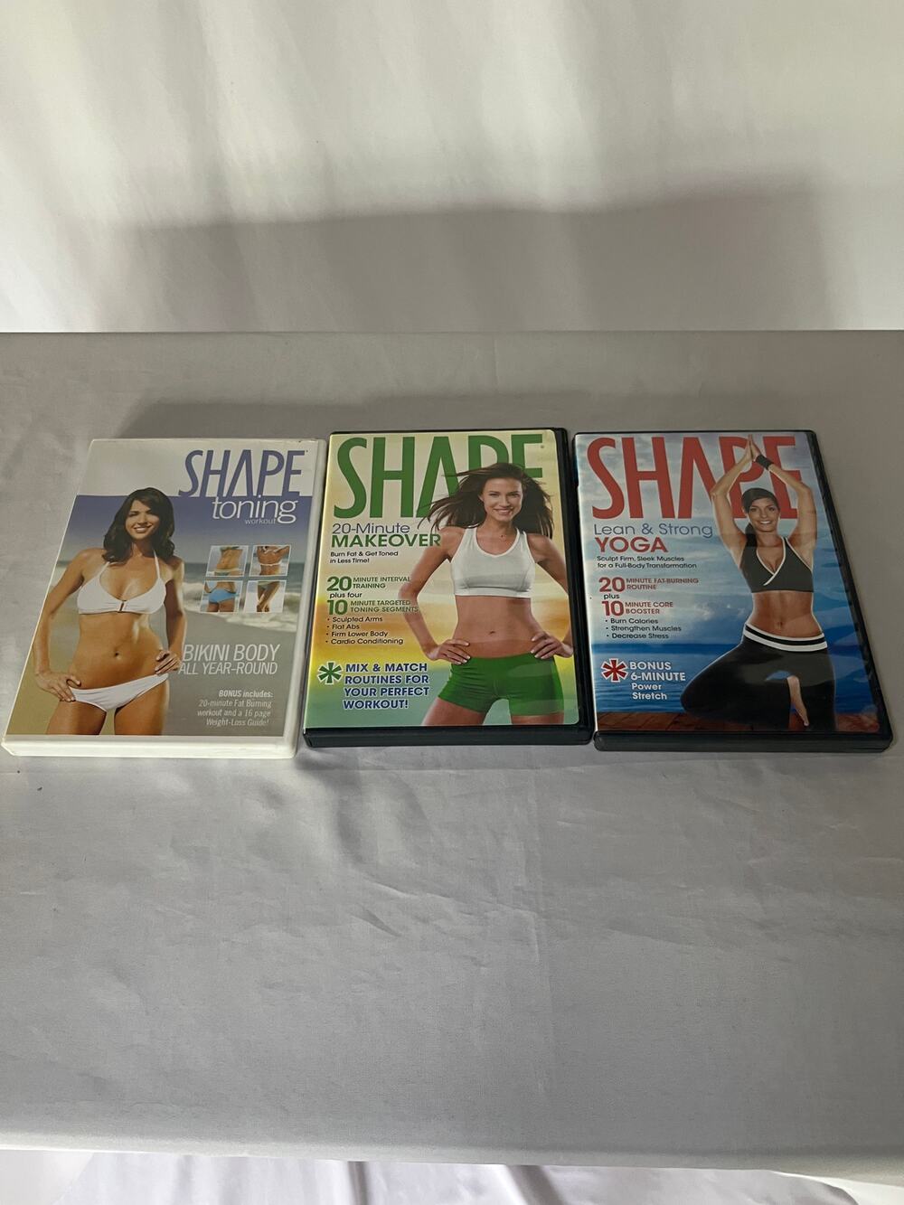 SHAPE Fitness DVD Lot of 3 Bikini Body 20 Minute Makeover Lean Strong Yoga
